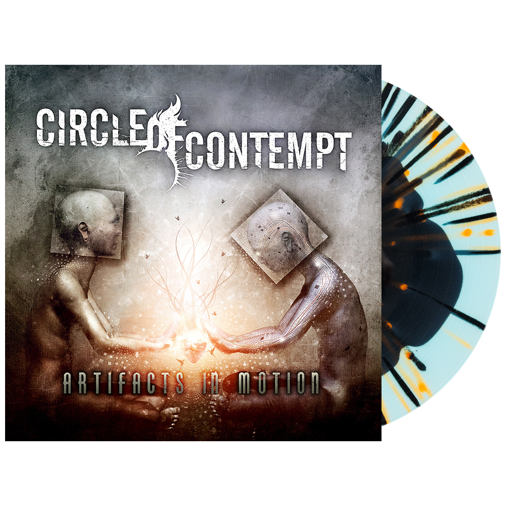 Circle Of Contempt - 'Artifacts In Motion' Vinyl (Black in Electric Blue w/ Neon Orange + Black Splatter)