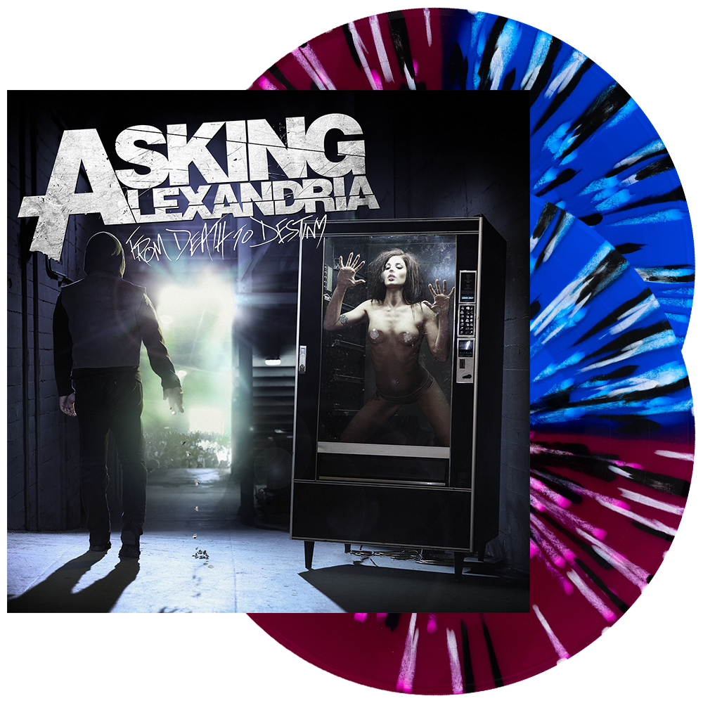 Asking Alexandria - 'From Death To Destiny' Vinyl (Trans Royal Blue / Trans Deep Purple Split w/ Black + White Heavy Splatter)
