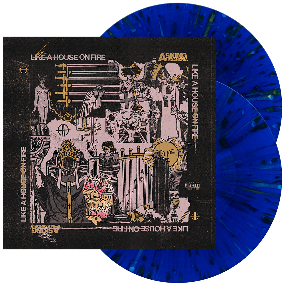 Asking Alexandria - 'Like A House On Fire' Vinyl (Trans Blue w/ Pink & Gold Splatter)