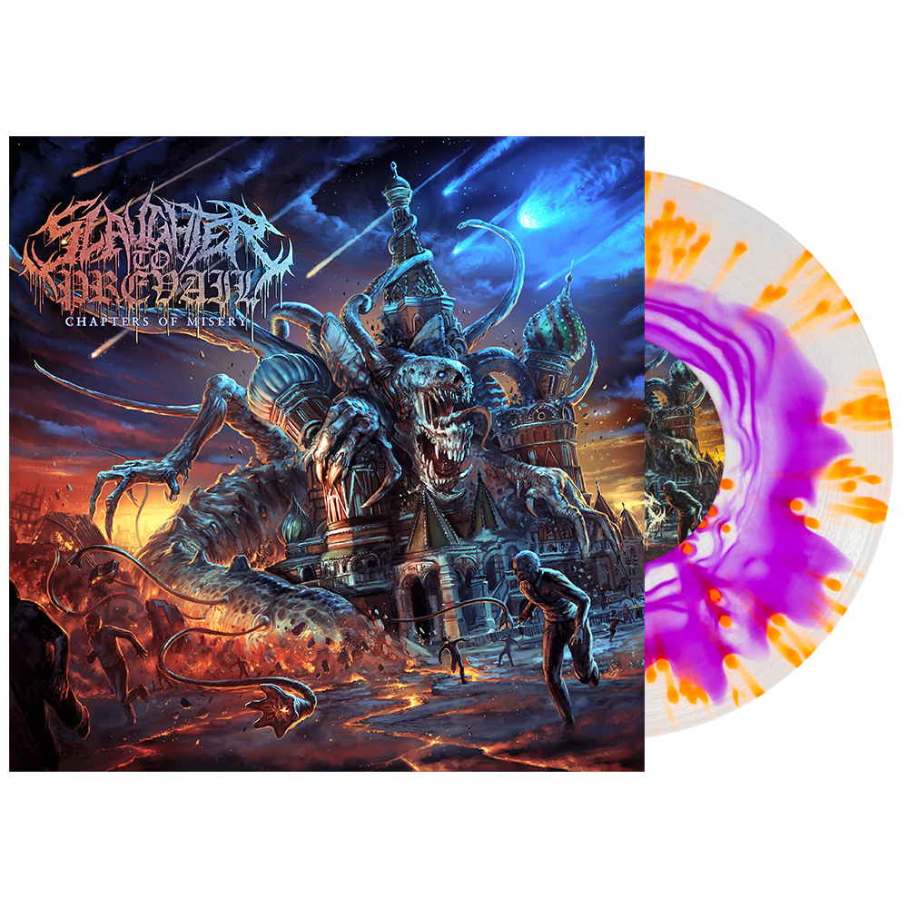Slaughter to Prevail - "Chapters of Misery" Neon Magenta in Clear w/ Neon Orange Splatter 10" Vinyl