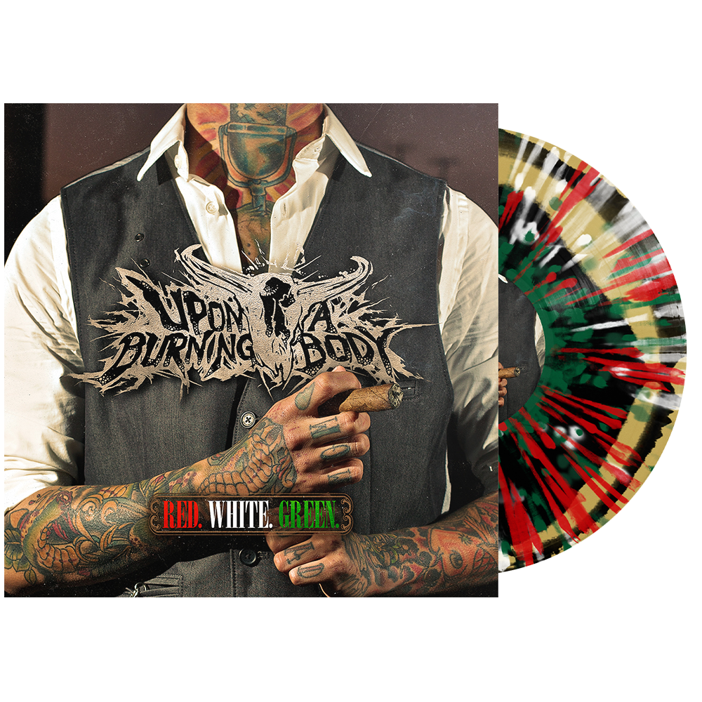 Upon a Burning Body - ‘Red. White. Green.’ Vinyl (Gold + Black Side A/B w/ Red + White + Green Splatter)