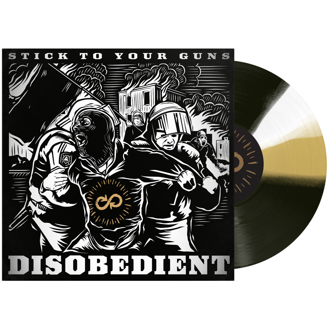 Stick To Your Guns - 'Disobedient' Vinyl (Black Ice w/ White + Gold Twists)