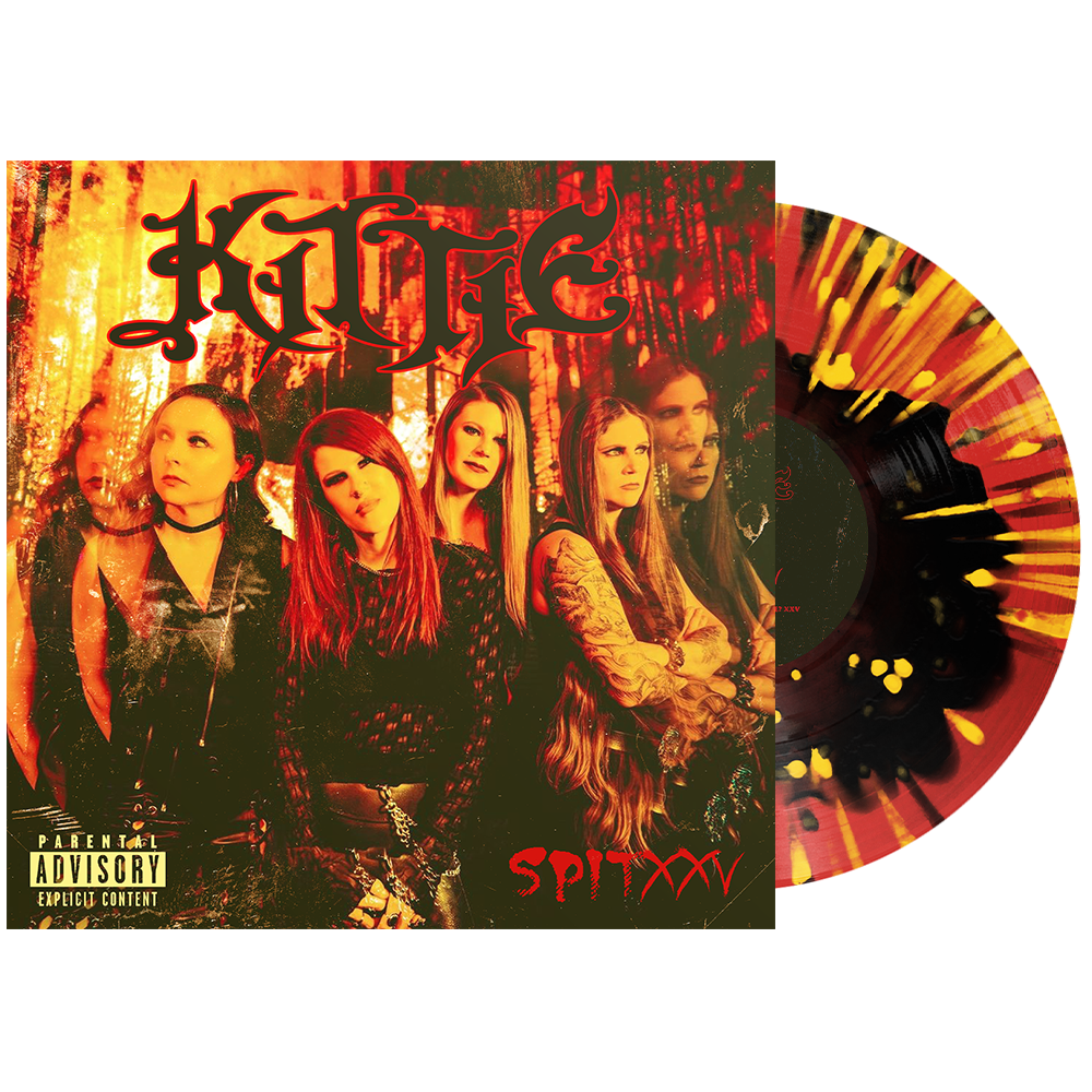 Kittie - 'Spit XXV' Vinyl (Black in Trans Red w/ Black + Yellow Splatt ...
