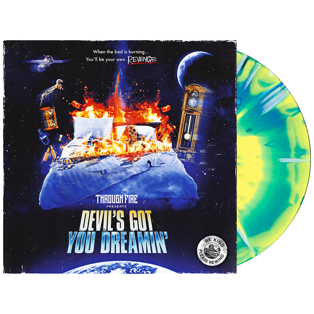Through Fire - 'Devil's Got You Dreamin' Vinyl (Blue + Yellow w/ Black + White Splatter)