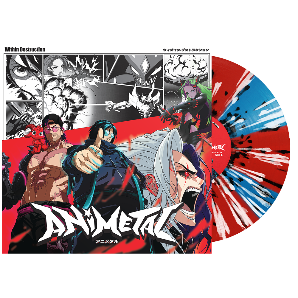 Within Destruction - 'ANIMETAL' Vinyl (Red + Blue Cornetto w/ Black + White Splatter)