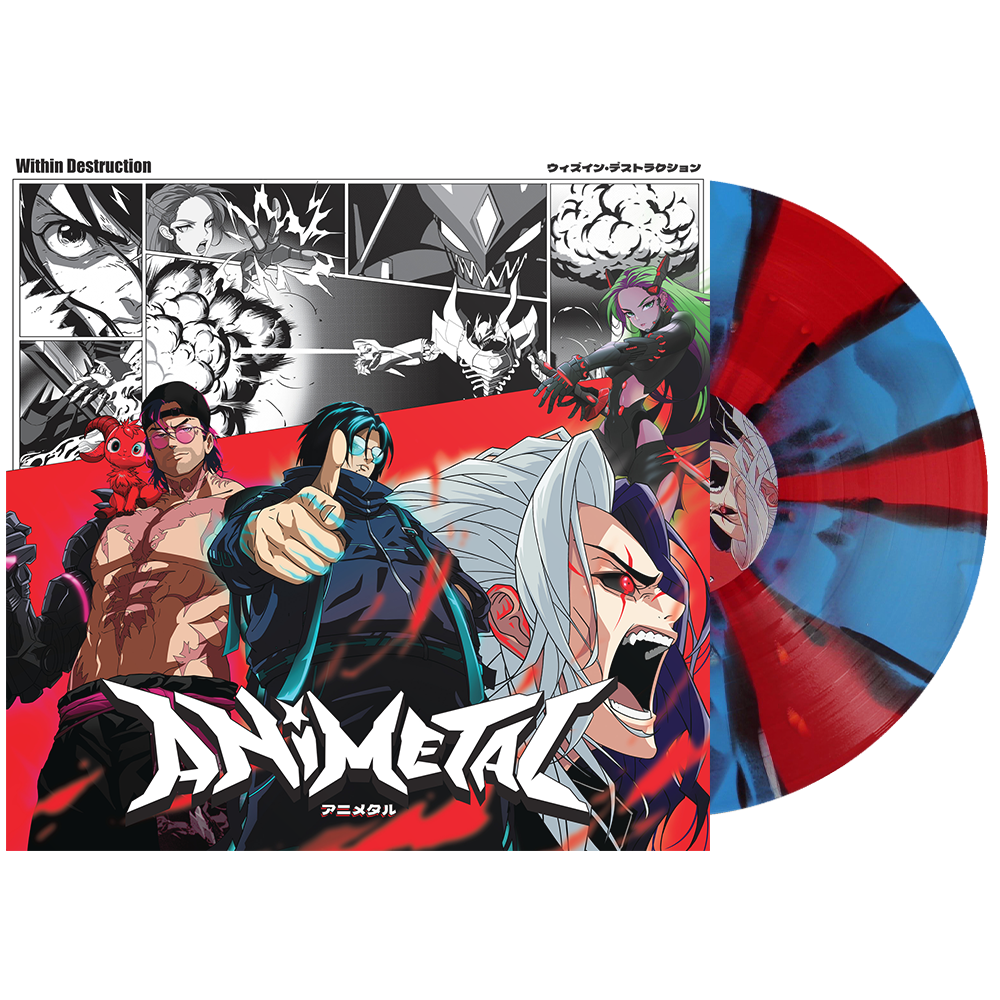Within Destruction - 'ANIMETAL' Vinyl (Red + Blue Cornetto w/ Black + White Splatter)